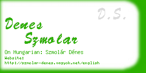 denes szmolar business card